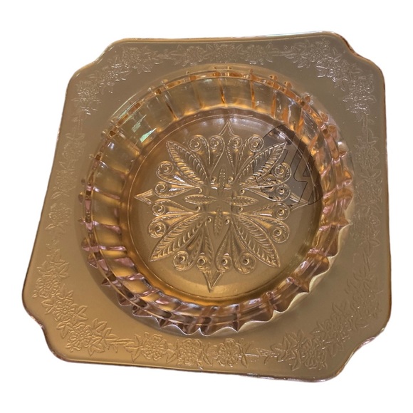 Vintage Jeannette Adam Pink Depression Butter Dish with Manhattan-Style Lid